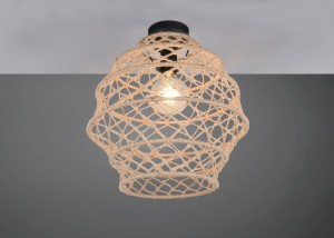 Hive lampa sufitowa 1xE27 czarna/naturalny R61681036
