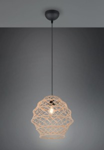 Hive D38 lampa wisząca 1xE27 czarna/naturalny R31681936
