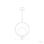 Lampa wisząca Rossi-Milano 1xE27 w złotym kolorze. Okrągła konstrukcja z przezroczystym kloszem, zawieszona na cienkim przewodzie. Wymiary: średnica klosza 35 cm, średnica podsufitki 10 cm. Stonowany design, idealna do nowoczesnych wnętrz.