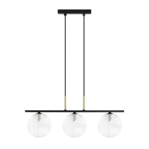 Aura lampa wisząca 3xG9 czarna/transparent K-5682