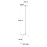 Lampa wisząca Nilo 1xGU10 w kolorze złotym. Okrągła, metalowa czasza o średnicy 115 mm i wysokości 160 mm, zawieszona na długim przewodzie o długości 1000 mm. Kwadratowy sufitowy uchwyt o wymiarach 80 mm x 25 mm. Prosty, nowoczesny design.