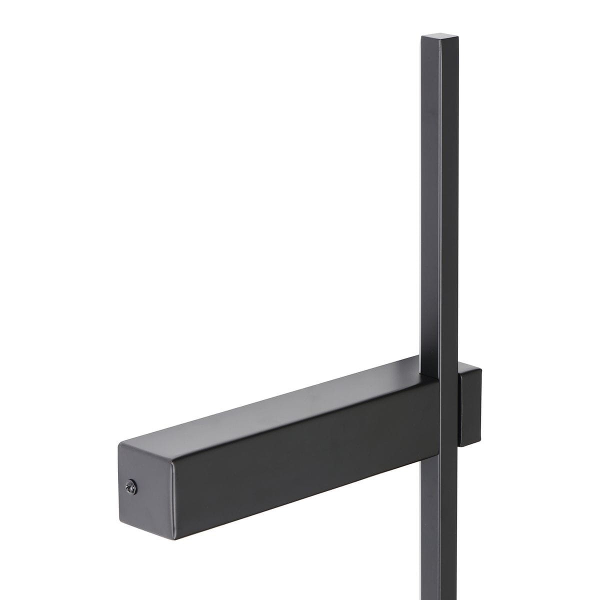 Kinkiet LED Soul H60 w kolorze czarnym, wykonany z metalu. Prostokątny korpus z poziomą belką, zamontowany na pionowej podstawie. Emisja światła o temperaturze 3000K. Minimalistyczny design, idealny do nowoczesnych wnętrz.