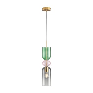 Pastello lampa wisząca 1xE27 złota/szary ST-DN399B