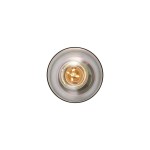 Lampa wisząca Pastello 1xE27 w kolorze złotym i szarym, z okrągłym kloszem w odcieniach szarości. Widoczna żarówka w złotym wykończeniu, umieszczona centralnie. Kąt ujęcia z góry, na jednolitym tle.