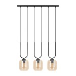 Coni lampa wisząca 3xE27 czarna/bursztynowy K-5581