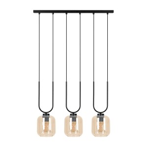 Coni lampa wisząca 3xE27 czarna/bursztynowy K-5581