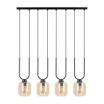 Coni lampa wisząca 4xE27 czarna/bursztynowy K-5582