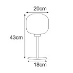 Lampa stołowa Campo 1xE27 w kolorze czarnym i grafitowym, o zaokrąglonym kloszu o średnicy 20 cm, na smukłej podstawie o średnicy 18 cm i wysokości 43 cm, idealna do nowoczesnych wnętrz.