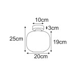 Lampa sufitowa Clark D20 z kolorze czarnym i bursztynowym, z oprawą E27. Wymiary: wysokość 25 cm, średnica 20 cm, górna część 10 cm, grubość 3 cm. Okrągły kształt, minimalistyczny design, montowana sufitowo.