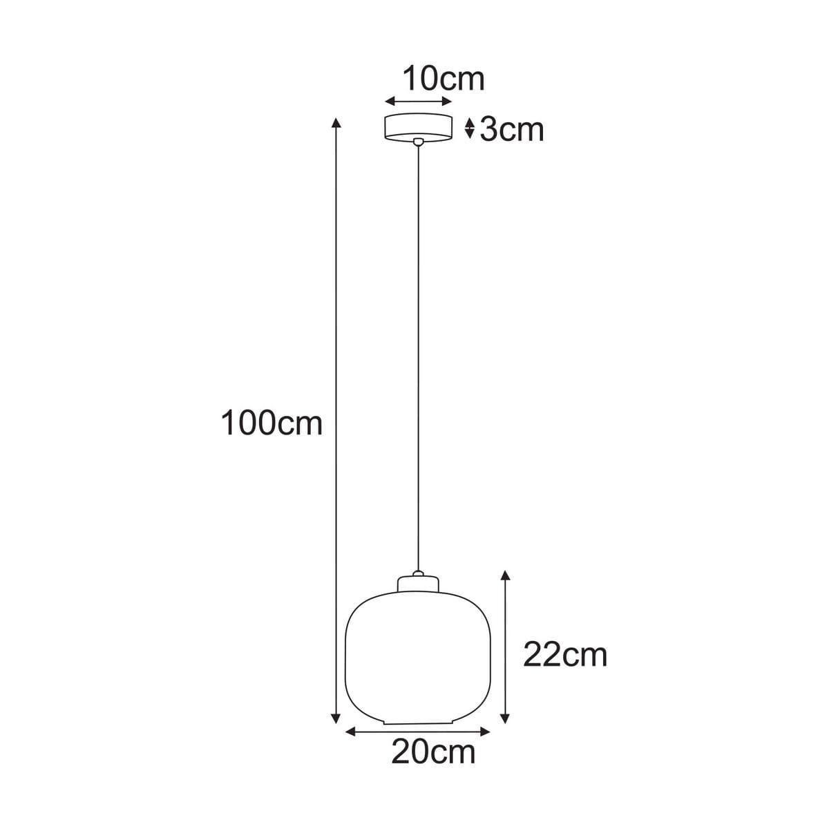 Lampa wisząca Sparta D20 w kolorze czarnym i białym, z miejscem na żarówkę E27. Kształt okrągły, średnica 20 cm, wysokość 22 cm, zwis 100 cm. Prosty design, idealna do nowoczesnych wnętrz.