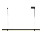 Lampa wisząca Lovely 120 LED w kolorze czarnym, o długości 120 cm, z eleganckim, prostokątnym kształtem. Wyposażona w źródło światła o mocy 11W i temperaturze barwowej 3000K, wisząca na dwóch cienkich linkach. Montaż sufitowy, minimalistyczny design.