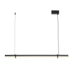 Lampa wisząca Lovely 100 LED o mocy 9W i temperaturze barwowej 3000K w kolorze czarnym. Prosta, prostokątna konstrukcja z metalowym uchwytem, zawieszona na cienkich linkach. Idealna do nowoczesnych wnętrz.
