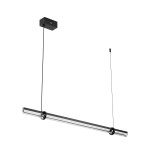 Lampa wisząca LED Lovely 100, czarna, o długości 100 cm, z mocą 9W i temperaturą barwową 3000K. Zawieszona na cienkim przewodzie, z minimalistycznym designem i metalowym mocowaniem. Idealna do nowoczesnych wnętrz.