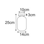 Silva lampa sufitowa 1xE27 w kolorze czarnym i grafitowym, o wymiarach 25 cm wysokości, 14 cm szerokości i 10 cm średnicy. Produkt o okrągłej formie, z płaskim elementem montażowym o średnicy 3 cm, przeznaczony do zawieszenia.
