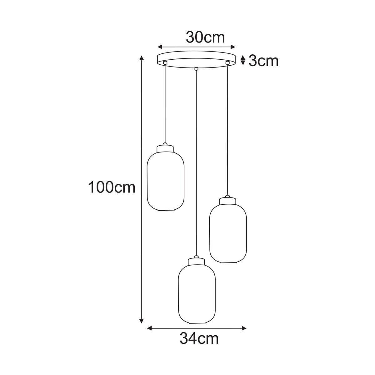 Lampa wisząca Silva z trzema kloszami E27 w kolorze czarnym i grafitowym. Klosze mają owalny kształt, wymiary: 30 cm średnicy, 100 cm długości zawieszenia. Montaż sufitowy, minimalistyczny design, idealna do nowoczesnych wnętrz.
