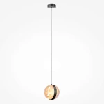 Lampa wisząca LED Misterio o mocy 6W, kolor czarny, z półkulistym kloszem w odcieniach złota i różu. Zawieszona na cienkim przewodzie, idealna do nowoczesnych wnętrz. Żarówka emitująca światło o temperaturze 2700K.