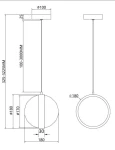 Lampa wisząca LED Misterio, czarna, o średnicy 180 mm i wysokości regulowanej od 325 do 325 mm. Posiada okrągły kształt oraz moc 6W przy temperaturze barwowej 2700K. Wisi na cienkim przewodzie, zamontowana do sufitu.