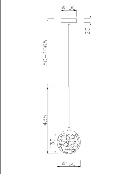Lampa wisząca Ligero 1xE27 w kolorze mosiądzu, z okrągłym kloszem o średnicy 150 mm, zawieszona na cienkim przewodzie. Wysokość regulowana od 50 do 1065 mm. Prosty, nowoczesny design, idealna do wnętrz.