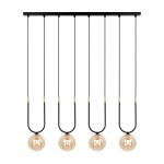 Goldi lampa wisząca 4xG9 czarna/bursztynowy K-5597