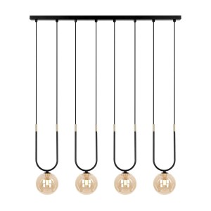 Goldi lampa wisząca 4xG9 czarna/bursztynowy K-5597