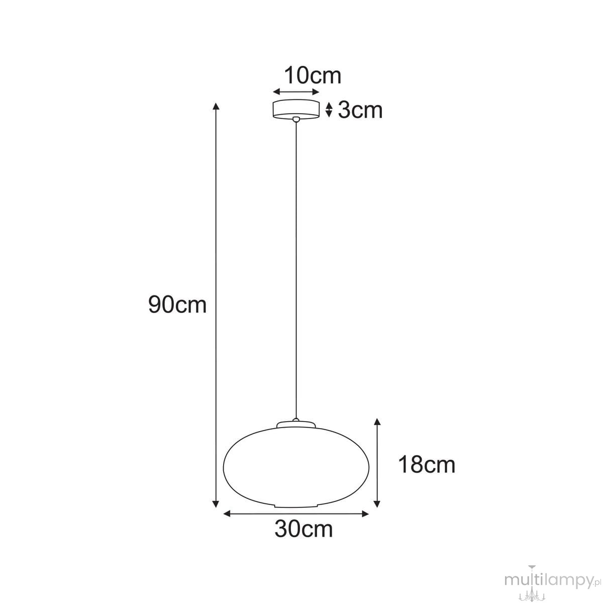 Lampa wisząca Arco 1xE27 w kolorze czarnym i grafitowym, o średnicy 30 cm i wysokości 18 cm, zawieszona na cienkim przewodzie o długości 90 cm. Klasyczny, minimalistyczny kształt, idealna do nowoczesnych wnętrz.