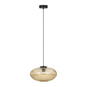 Drop lampa wisząca 1xE27 czarna/bursztynowy K-5673
