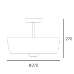 Lampa sufitowa Aspen 3xE27 w kolorze złotym i białym, o średnicy 370 mm i wysokości 270 mm. Otwarta, prostokątna forma z metalowym mocowaniem, idealna do nowoczesnych wnętrz.