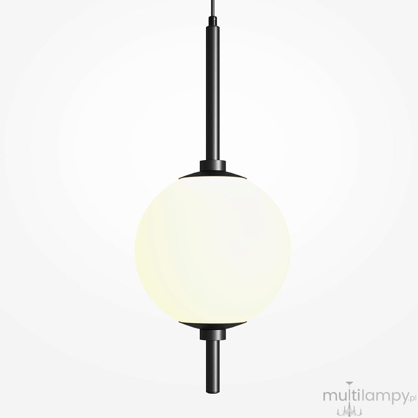 Lampa wisząca LED The Sixth Sense o mocy 7W i barwie światła 3000K. Czarna konstrukcja z metalowym stelażem i okrągłym, mlecznym kloszem. Zawieszona na długim, cienkim przewodzie, w prostej, nowoczesnej formie.