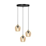 Tula lampa wisząca 3xE27 czarna/bursztynowy K-5606