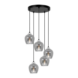 Nira lampa wisząca 5xE27 czarna/grafitowy K-5612