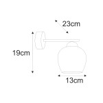 Kinkiet Nira w kolorze czarnym i grafitowym z oprawą na żarówkę E27. Wymiary: wysokość 23 cm, długość ramienia 19 cm, średnica klosza 13 cm. Prosty, nowoczesny design.