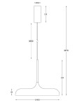 Lampa wisząca LED Gerhard, czarna, o mocy 26W i barwie światła 3000K. Ma prostą, okrągłą podstawę o średnicy 400 mm, wiszący kabel o długości 3000 mm oraz kwadratowy element mocujący. Wymiary: wysokość 3470 mm, szerokość 60 mm.
