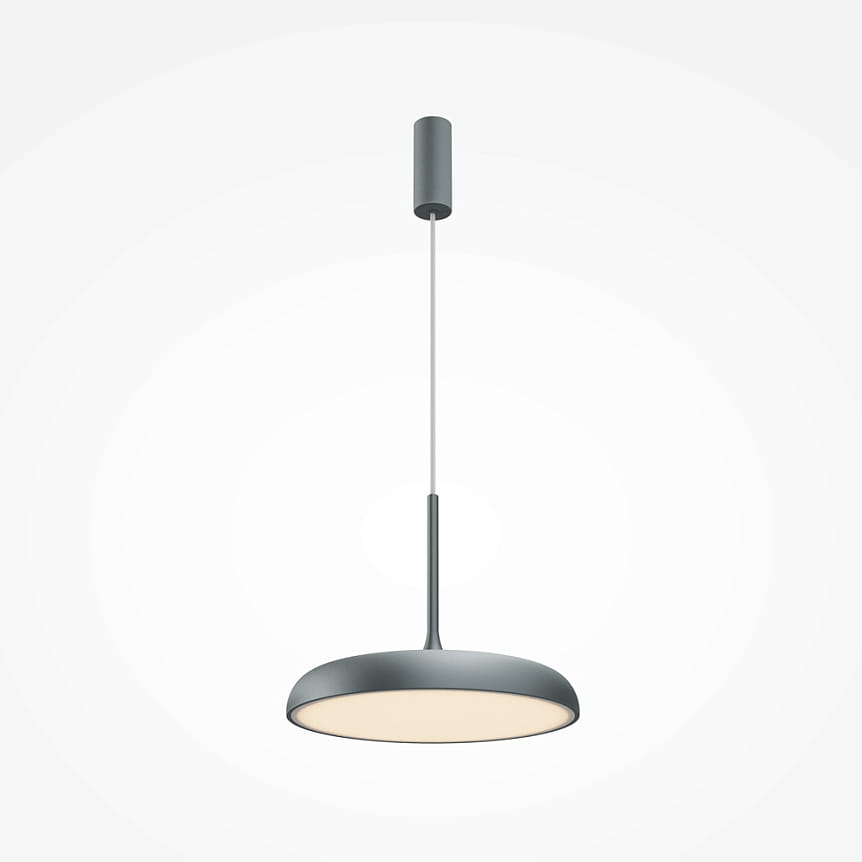 Lampa wisząca LED Gerhard w kolorze szarym, o mocy 26W i temperaturze barwowej 3000K. Posiada okrągły klosz z matowego materiału i smukły, metalowy uchwyt, zawieszona na cienkim przewodzie, prezentująca nowoczesny design.