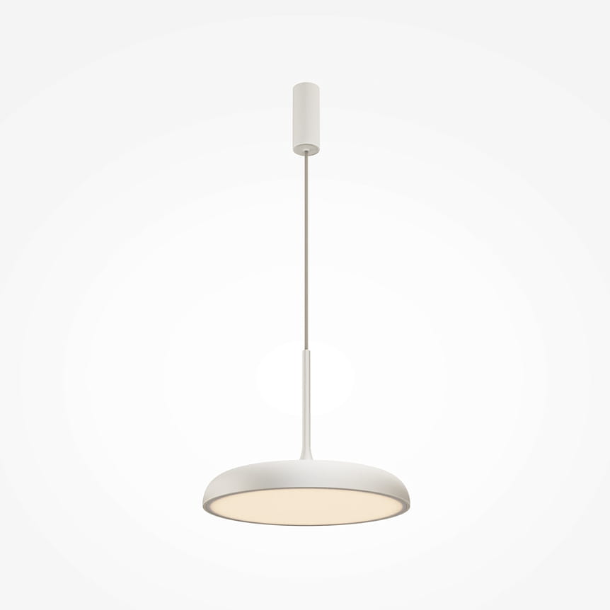 Lampa wisząca LED Gerhard w kolorze białym, moc 26W, temperatura barwowa 3000K. Posiada okrągły klosz z matowego materiału, zawieszona na cienkim przewodzie. Prosty, elegancki design, idealna do nowoczesnych wnętrz.