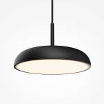 Czarna lampa wisząca LED Gerhard, moc 19W, temperatura barwowa 3000K. Okrągła, matowa obudowa z białym kloszem, zawieszona na cienkim przewodzie. Minimalistyczny design, idealna do nowoczesnych wnętrz.