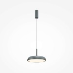 Lampa wisząca Gerhard LED w kolorze szarym, z okrągłym kloszem i wbudowanym źródłem światła o mocy 19W i temperaturze barwowej 3000K. Zawieszona na cienkim przewodzie w minimalistycznym stylu, idealna do nowoczesnych wnętrz.