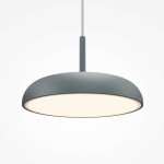 Lampa wisząca LED Gerhard w kolorze szarym, o okrągłym kształcie. Wyposażona w biały, matowy klosz oraz metalowy stelaż. Wisi na cienkim, białym przewodzie. Temperatura barwowa 3000K, moc 19W. Idealna do nowoczesnych wnętrz.