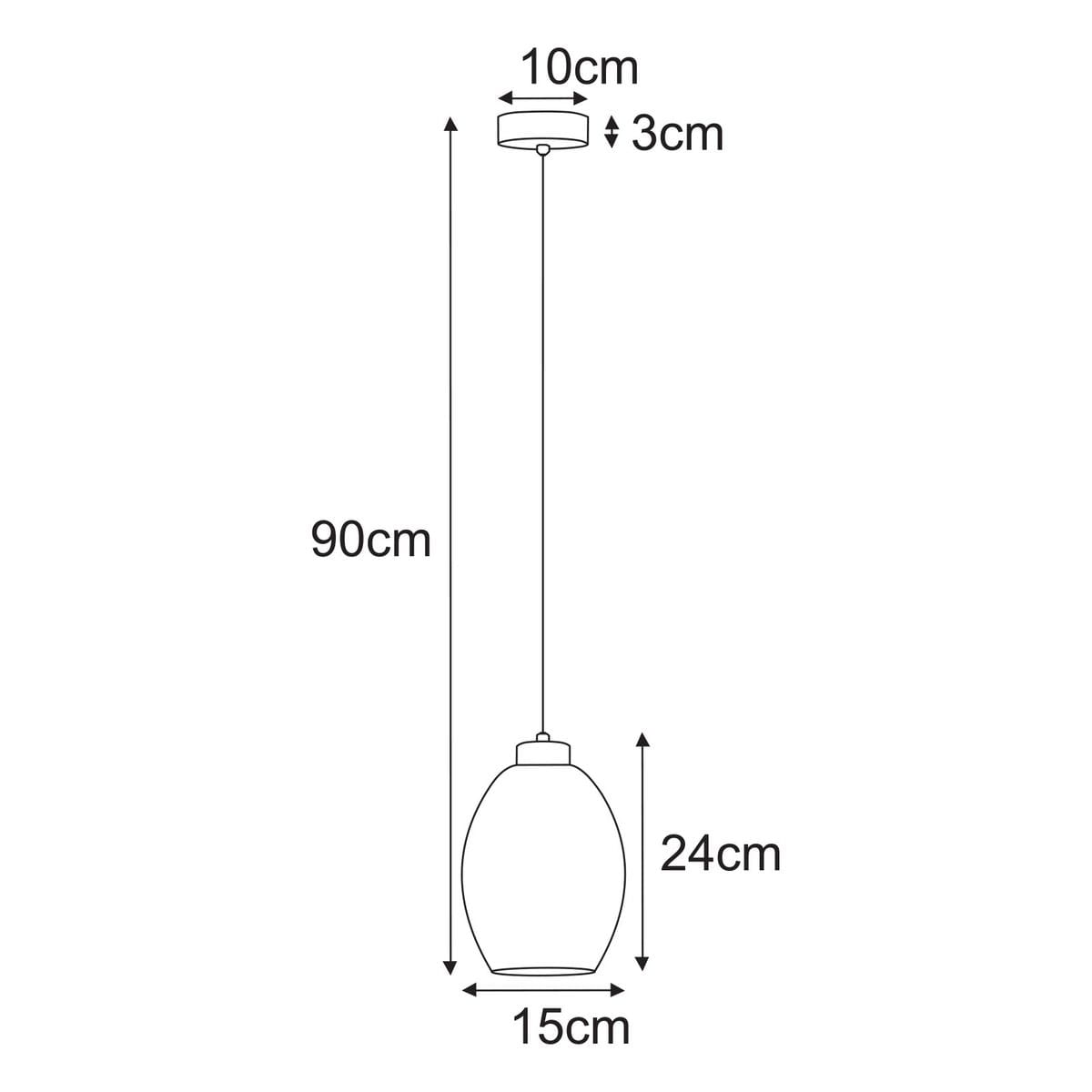 Lampa wisząca Balbo w kolorze czarnym z dymionym kloszem, z pojedynczym gniazdem E27. Wymiary: wysokość 90 cm, średnica klosza 15 cm, wysokość klosza 24 cm. Montaż na suficie, elegancka forma. Idealna do nowoczesnych wnętrz.
