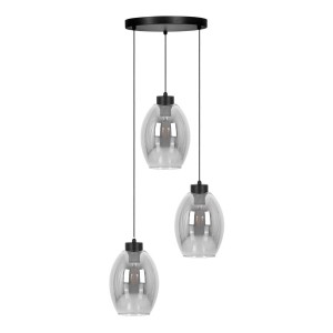 Balbo lampa wisząca 3xE27 czarna/dymiony K-5722