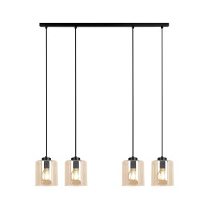 Soro lampa wisząca 4xE27 czarna/bursztynowy K-5571
