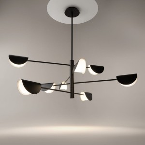 Mollis lampa wisząca 8-punktowa czarna MOD126PL-08B