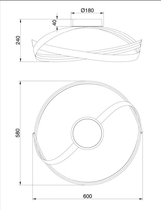Lampa sufitowa LED Plons o mocy 34W, kolor mosiężny, z okrągłym kloszem o średnicy 600 mm. Posiada stylową, falującą konstrukcję. Wymiary: wysokość 240 mm, grubość 40 mm. Idealna do nowoczesnych wnętrz.