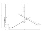 Lampa wisząca LED Fad w kolorze czarnym, moc 15W, barwa światła 3000K. Wykonana z metalu o minimalistycznym designie, z trzema prostymi ramionami pod kątem 45°. Widoczny jest detal mocowania oraz długość zwisu.