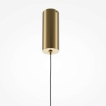 Lampa wisząca LED Halo 120 w kolorze mosiądzu, cylindryczna obudowa, zawieszona na cienkim przewodzie. Wbudowany moduł LED o mocy 16W, z opcją zmiany temperatury barwowej. Prosty, nowoczesny design.