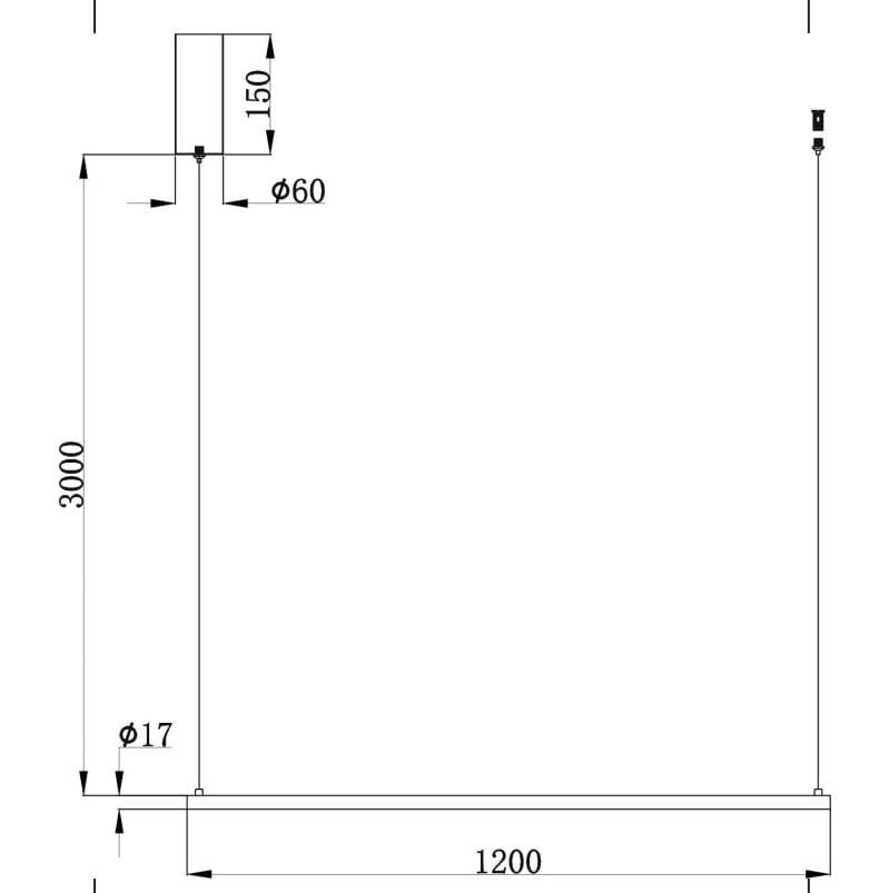 Lampa wisząca LED Halo 120, moc 16W, w kolorze mosiądzu. Wymiary: długość 1200 mm, wysokość 3000 mm. Prosta konstrukcja z okrągłym mocowaniem o średnicy 60 mm, zawieszona na cienkim przewodzie. Idealna do nowoczesnych wnętrz.