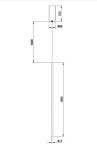 Lampa wisząca LED Halo H100 w kolorze mosiądzu, z wysokością 3000 mm i średnicą 60 mm, posiada smukły, prostokątny korpus o średnicy 17 mm. Ujęcie boczne, ukazujące szczegóły konstrukcji oraz wymiary.