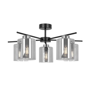 Luna lampa sufitowa 5xE27 czarna/grafitowy K-5527