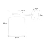 Luna kinkiet 1xE27 w kolorze czarnym i grafitowym, o wymiarach 22 cm wysokości i 12 cm średnicy klosza. Montowany na ścianie, z prostą, metalową konstrukcją oraz okrągłą podstawą o średnicy 8 cm.