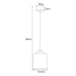 Lampa wisząca Vanes 1xE27 w kolorze beżowym z bursztynowym kloszem. Posiada okrągłą podsufitkę o średnicy 8 cm, długość kabla wynosi 80 cm, a klosz ma wymiary 12,5 cm x 8 cm. Prosty, nowoczesny design.