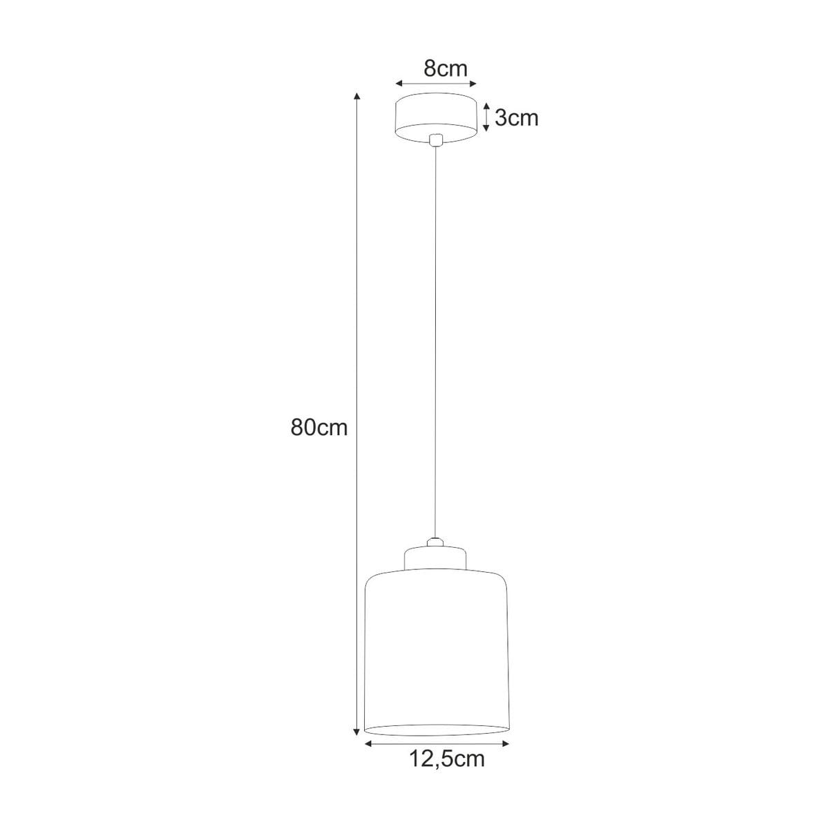Lampa wisząca Aurelia 1xE27 w kolorze czarnym z bursztynowym kloszem. Okrągła podstawa o średnicy 8 cm, długość zawieszenia 80 cm, klosz o średnicy 12,5 cm. Minimalistyczny design, idealna do nowoczesnych wnętrz.